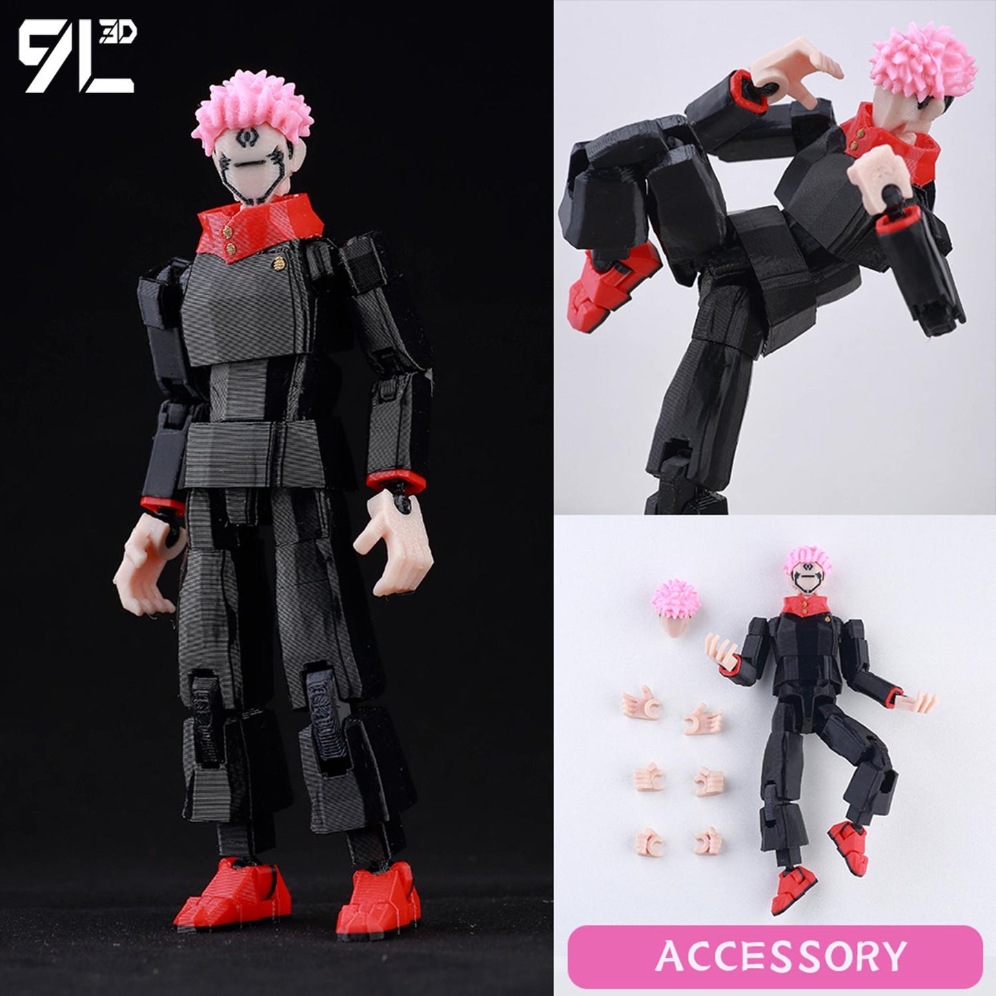 3D Printed Articulated Toji Fushiguro Action Figure – Poseable Jujutsu Kaisen Anime Collectible Model Toy Gift for Fans