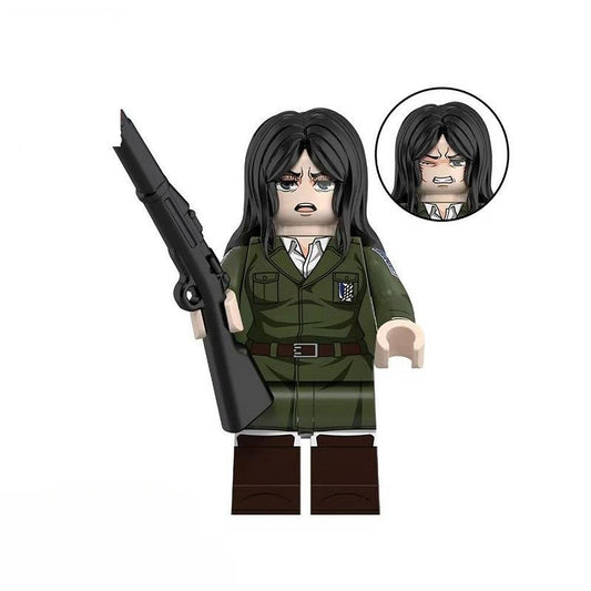 Scout Regiment Brick Minifigure Set – Mikasa, Levi, Armin & Hange Giant Hunter Building Blocks, Anime Gift