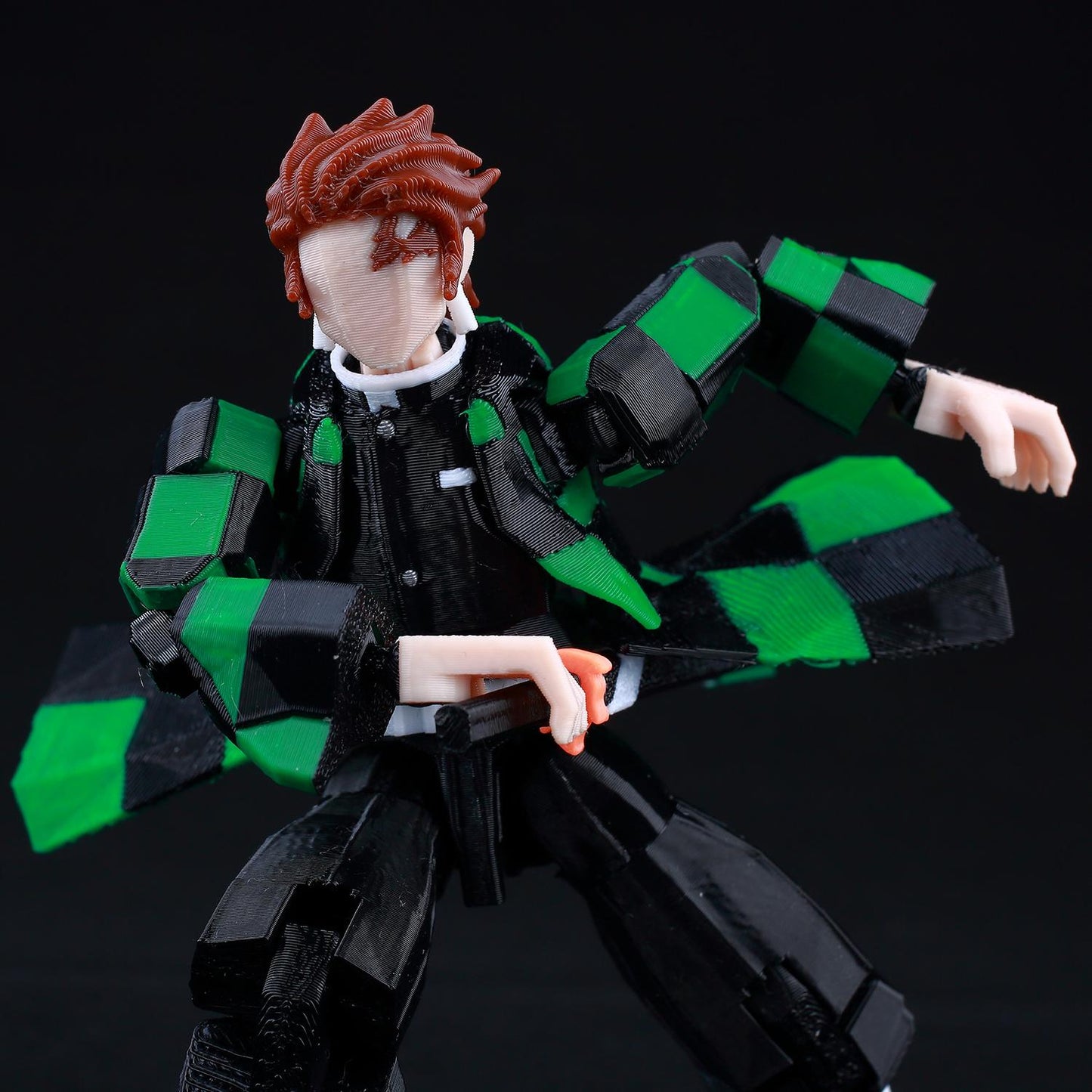 3D Printed Multi-Jointed Action Figure – Demon SlayerTanjiro Inspired Poseable Anime Model, Movable Collectible Gift