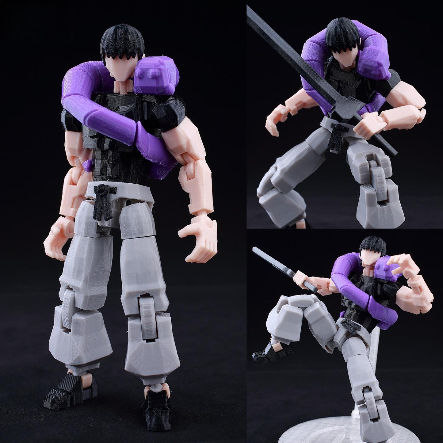 3D Printed Articulated Toji Fushiguro Action Figure – Poseable Jujutsu Kaisen Anime Collectible Model Toy Gift for Fans