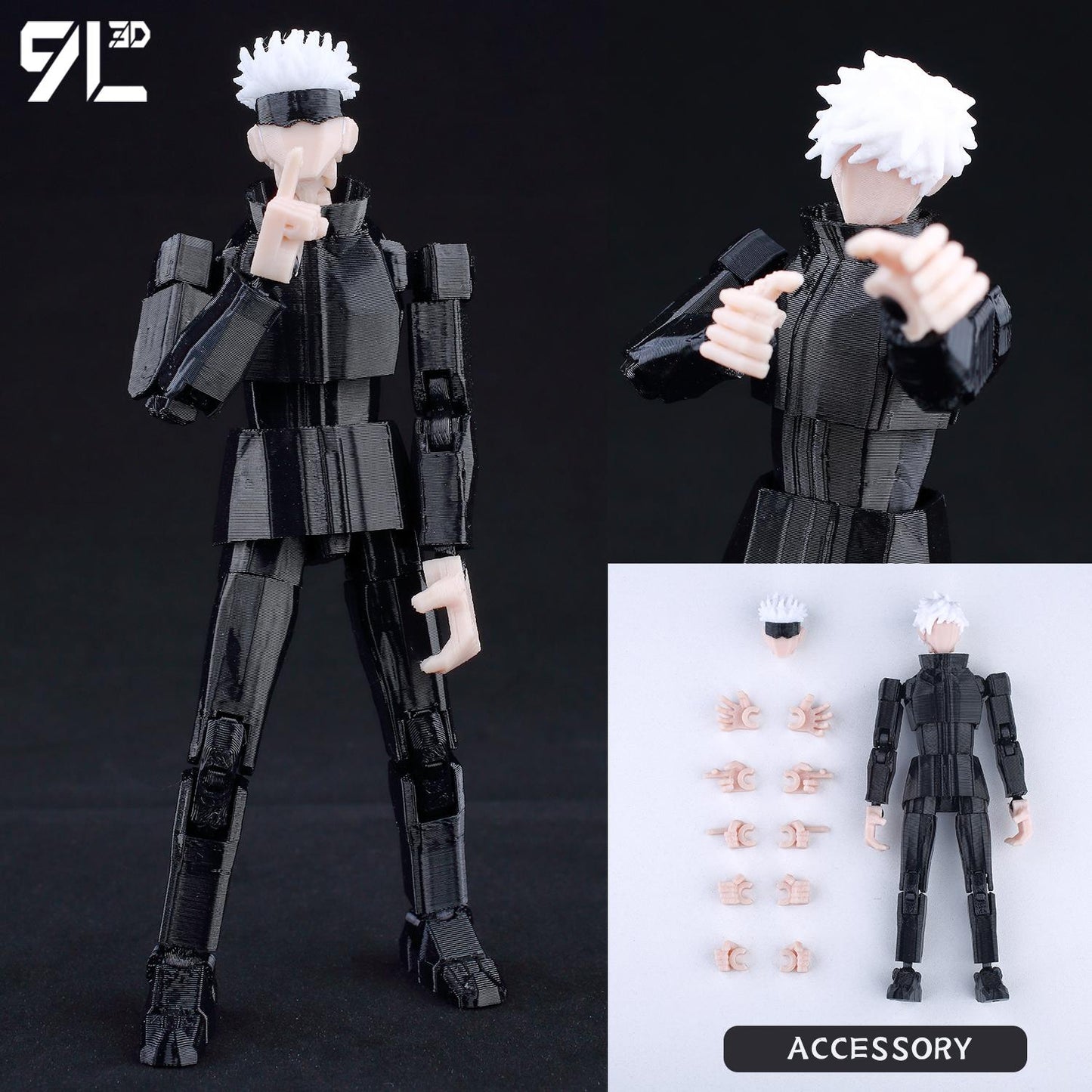 3D Printed Articulated Toji Fushiguro Action Figure – Poseable Jujutsu Kaisen Anime Collectible Model Toy Gift for Fans
