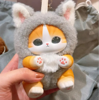 Limited Edition mofusand Animal Costume Blind Box - Vinyl Face Plush Doll Keychain - Surprise Mystery Box Kawaii Shark Panda Cat Bag Charm Pendant Gift