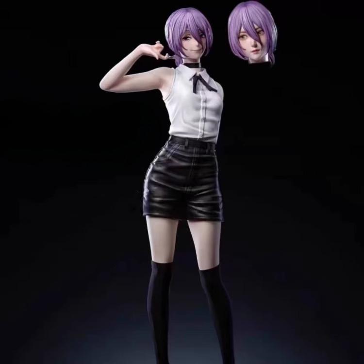 Reze Bomb Devil Dual-Head Statue – Chainsaw Man Anime Girl Resin Figure Boxed Model
