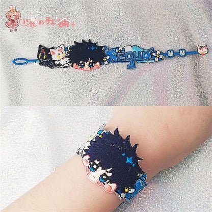 Jujutsu Kaisen Chibi Embroidered Bracelet - Sorcerer Adjustable Wristband