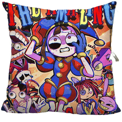 The Amazing Digital Circus Throw Pillow Cases - TADC Pomni & Jax Decorative Cushion Covers - Soft HD Print Pillowcases for Sofa & Bedroom Decor - Multiple Styles