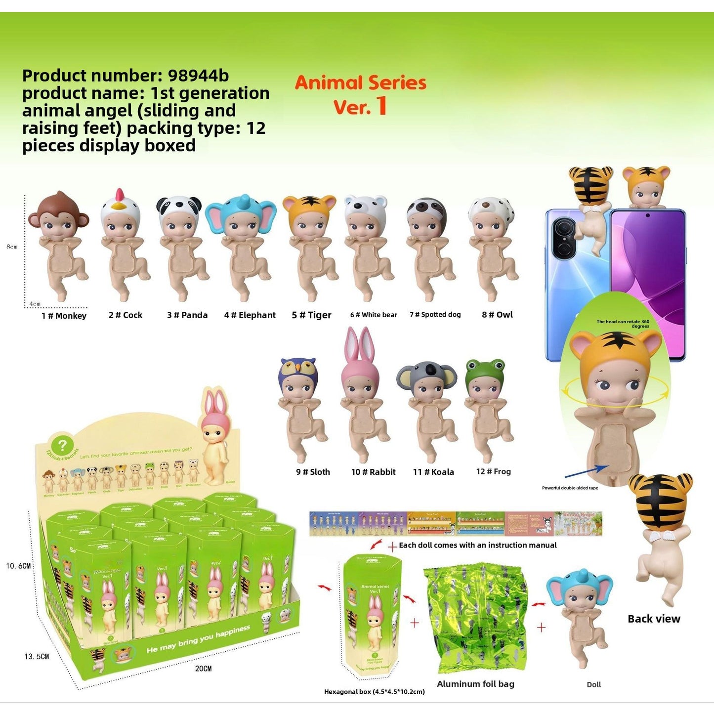 Angel Resting Pose Blind Box – Sonny Bug's Word Series,Kawaii Desk Decor Figure,Cute Cupid Desk Ornament & Phone Decoration Anime-Style Collectible Figure Toy Gift