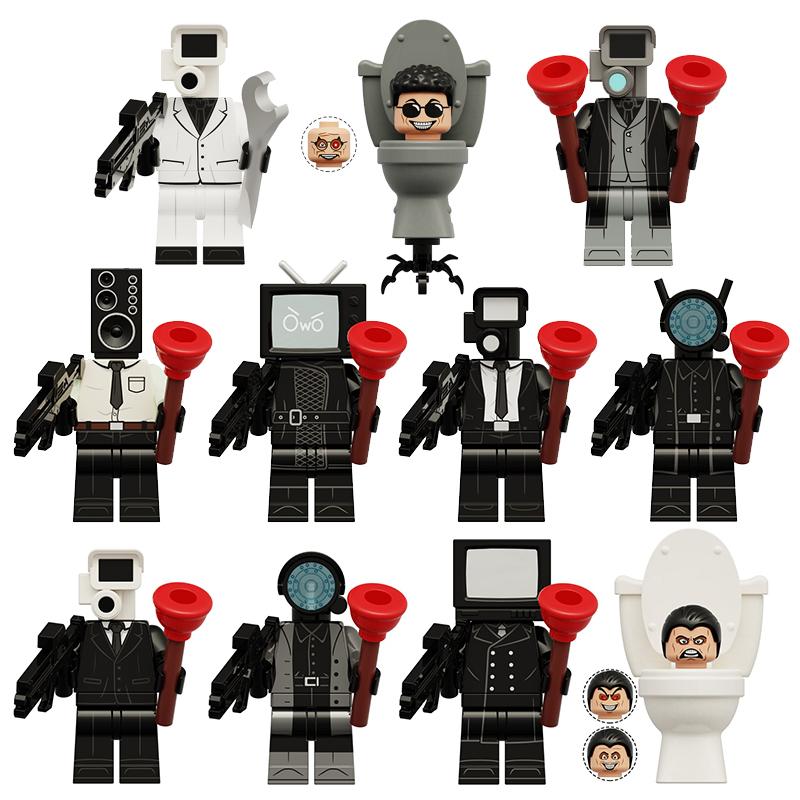 Toilet Man vs Camera Man Mini Figure Set – Titan Speaker Man & TV Man Building Block Toy, Assembly Collectible Model