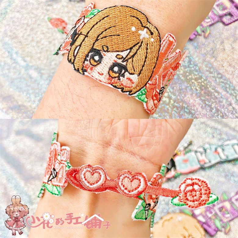 Jujutsu Kaisen Chibi Embroidered Bracelet - Sorcerer Adjustable Wristband