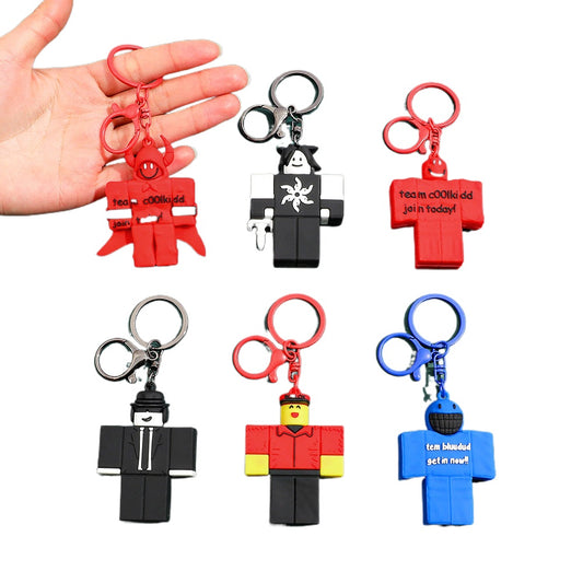 Forsaken Chance Roblox Hacker Myth Keychains - Team c00lkid & Bluudud 3D Silicone Charms - Retro Roblox Creepypasta Avatars - Blocky Aesthetic Bag Accessories for Fans