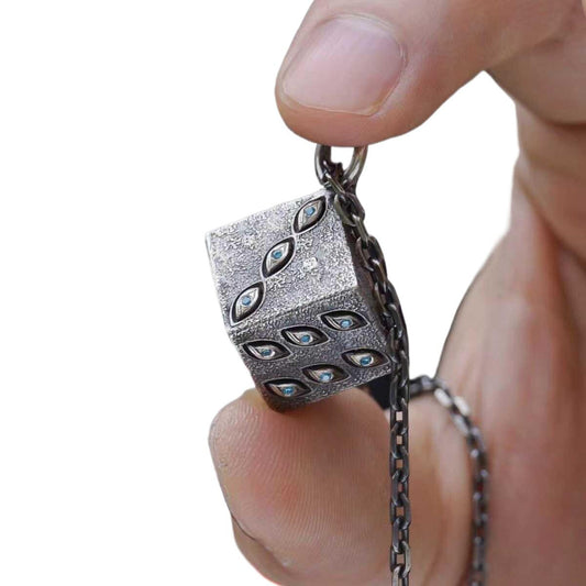 Jujutsu Kaisen Satoru Gojo Eye Dice Pendant Necklace – Anime Jewelry Gift for Fans