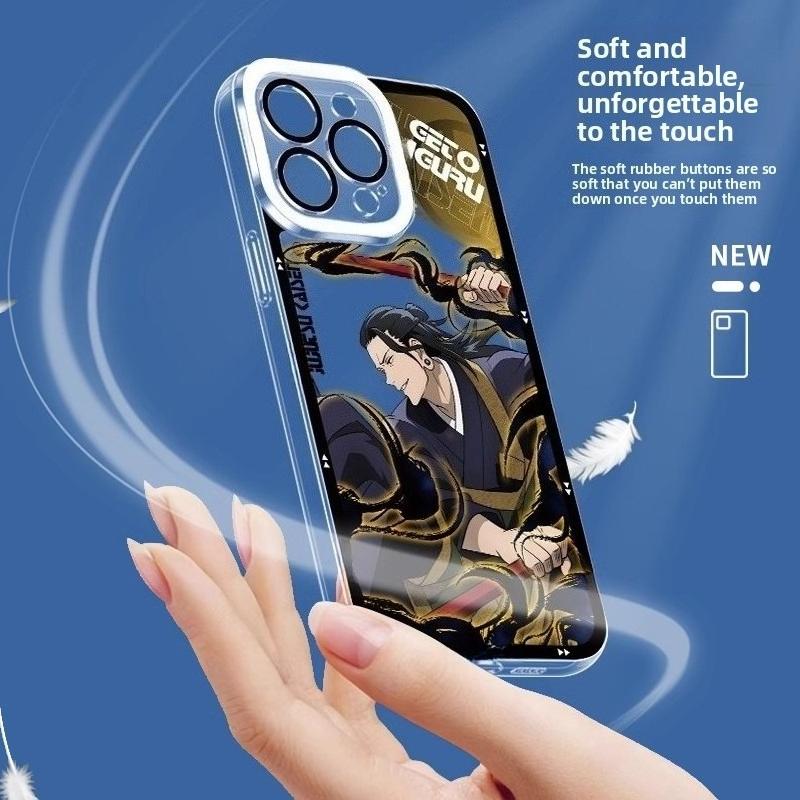 Jujutsu Kaisen Gojo Satoru & Ryomen Sukuna Silicone Phone Case for iPhone 16 Pro Max/15/14/13 – Anime Shockproof Cover Gift